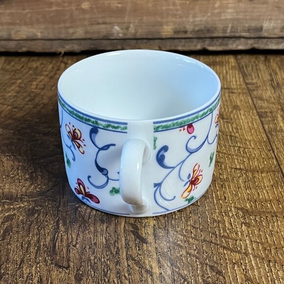 Coventry Portuguese Tile Cup Fine Porcelain White Floral - Picture 2 of 7